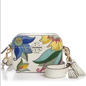 Tory Burch McGraw Applique Floral Camera Bag Ivory.